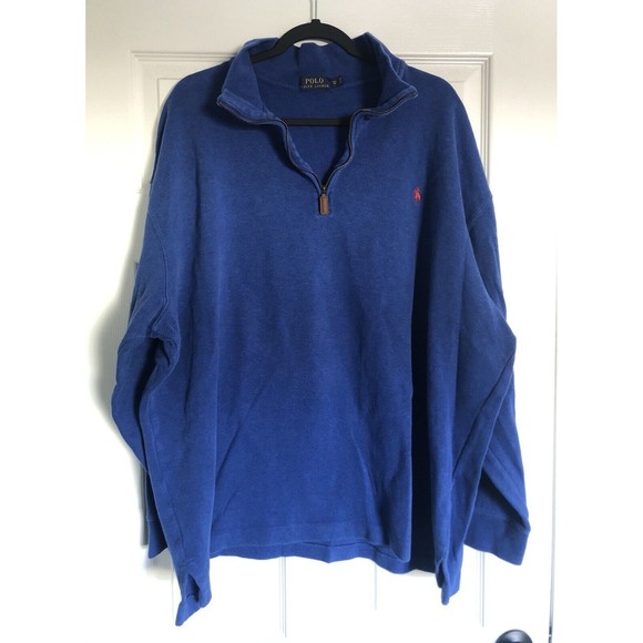 Polo Ralph Lauren Pullover Shirt 1/4 Zip Sweater 2XB Long Sleeve Sweatshirt Cott - Picture 5 of 16